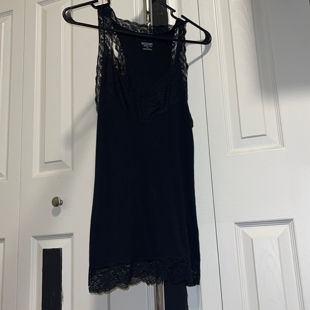 Black tank top. With lace.